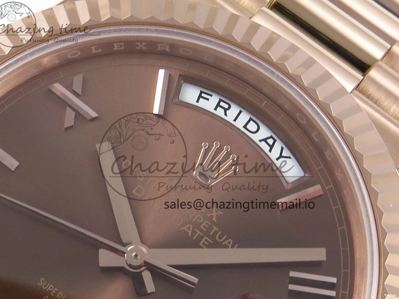 MiroTime 0119 Day Date 40 RG 228235 Noob 1:1 Best Edition Brown Roman Dial on President Bracelet A2836 (Gain Weight) UrbanChic 794